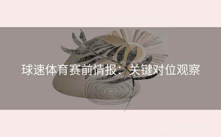 球速体育赛前情报：关键对位观察