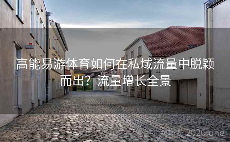 高能易游体育如何在私域流量中脱颖而出？流量增长全景